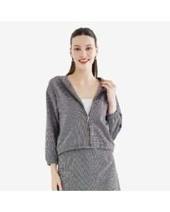OC070 - Houndstooth Zip Jacket